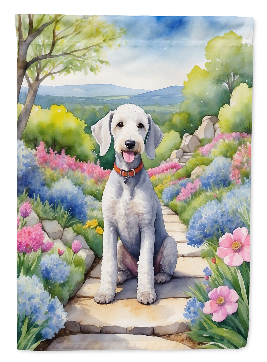 Buy this Bedlington Terrier Spring Garden House Flag