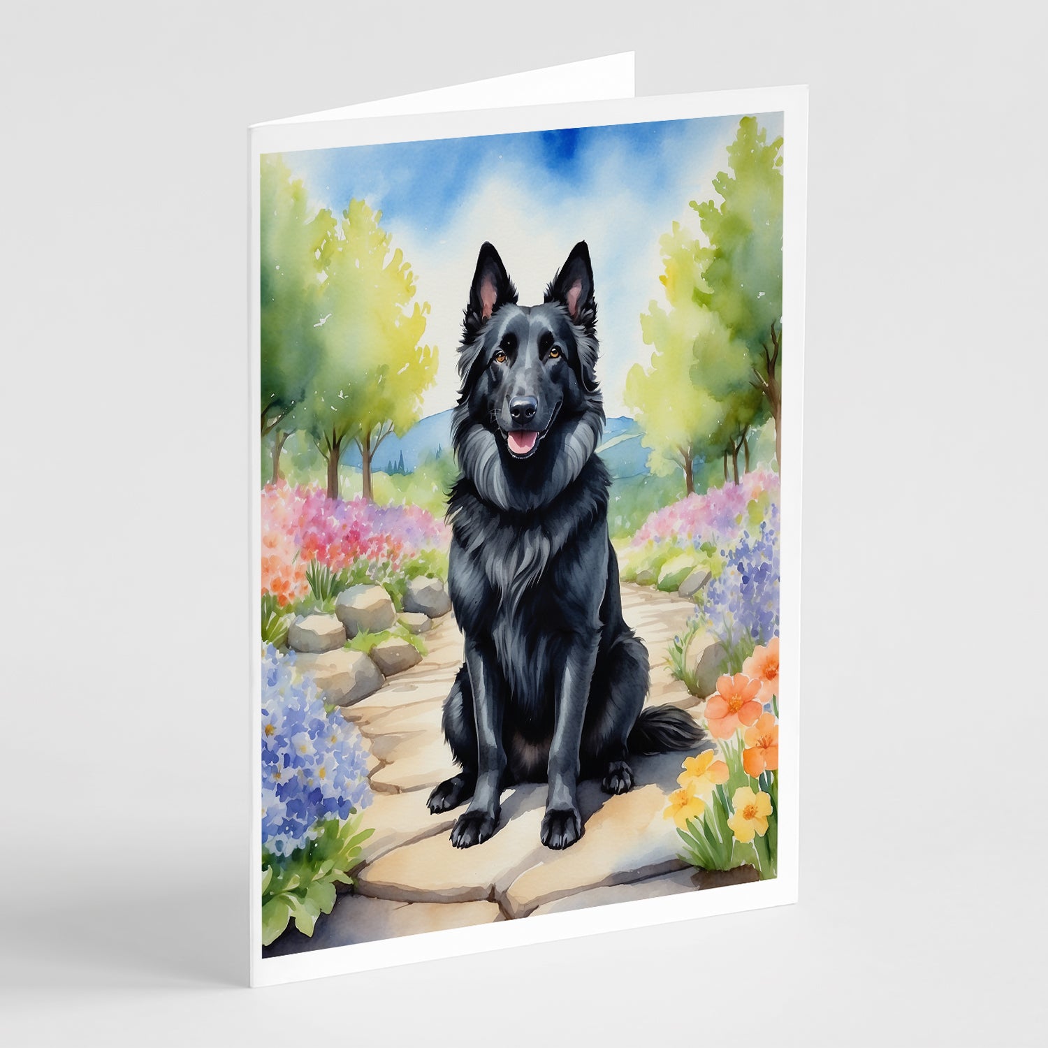 Buy this Belgian Sheepdog Spring Path Greeting Cards Pack of 8