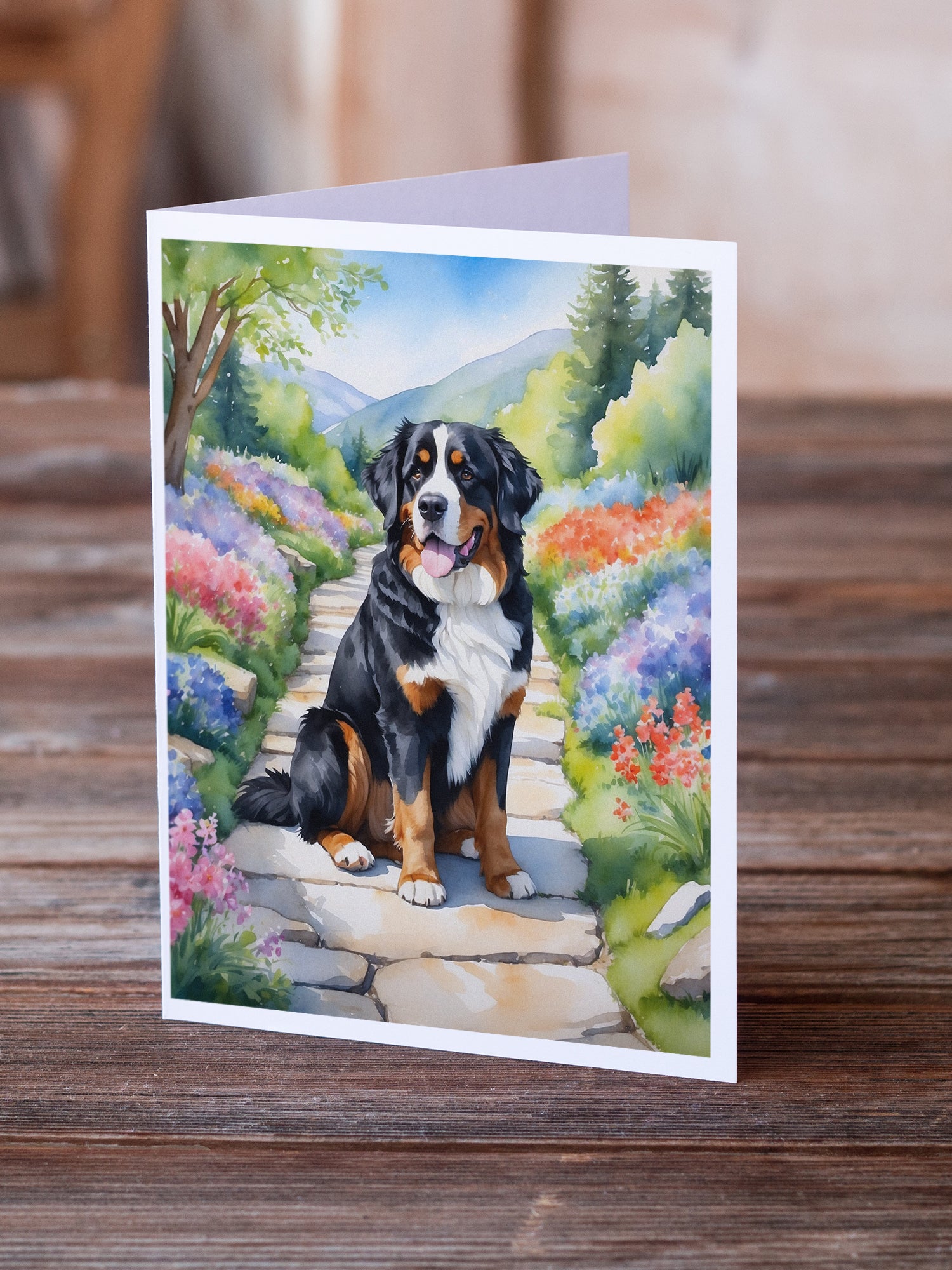 Buy this Bernese Mountain Dog Spring Path Greeting Cards Pack of 8