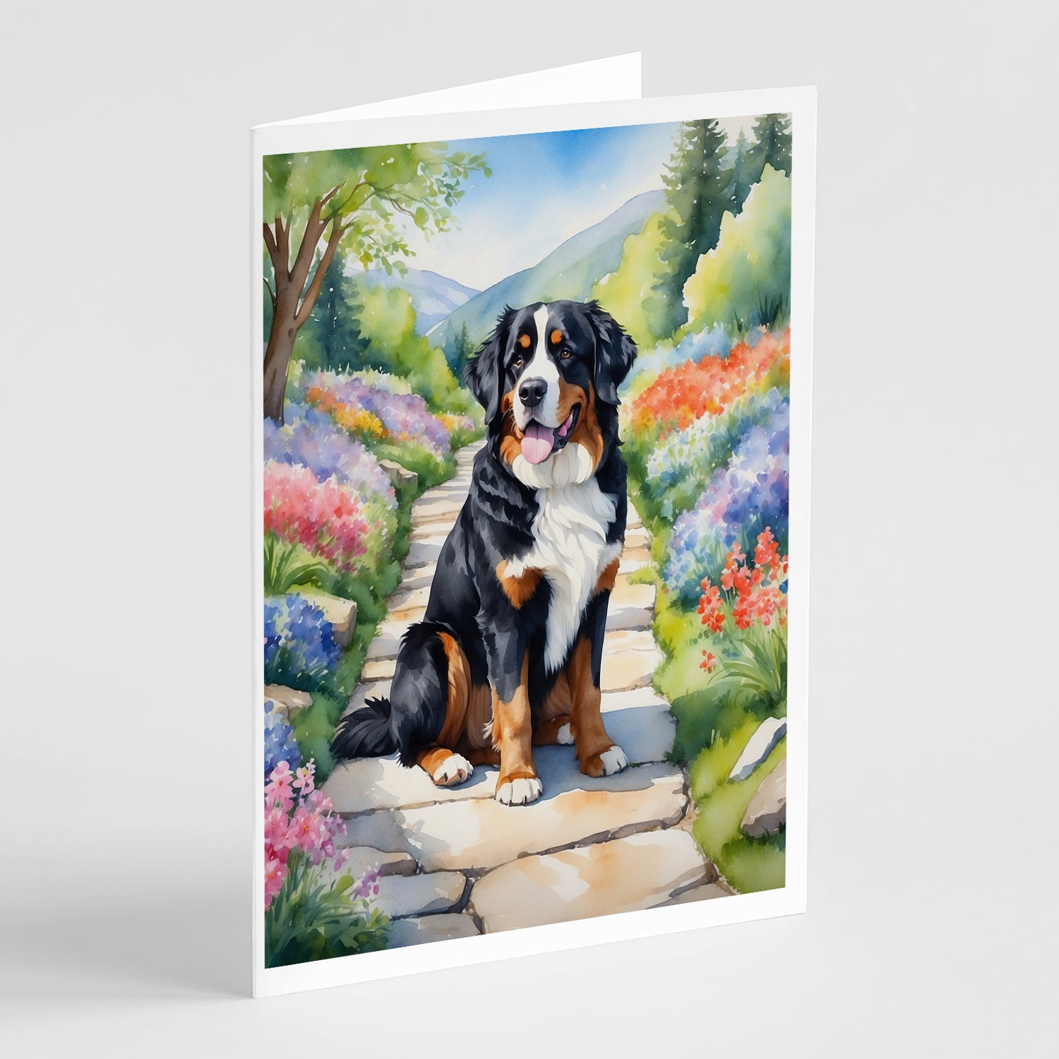 Buy this Bernese Mountain Dog Spring Path Greeting Cards Pack of 8