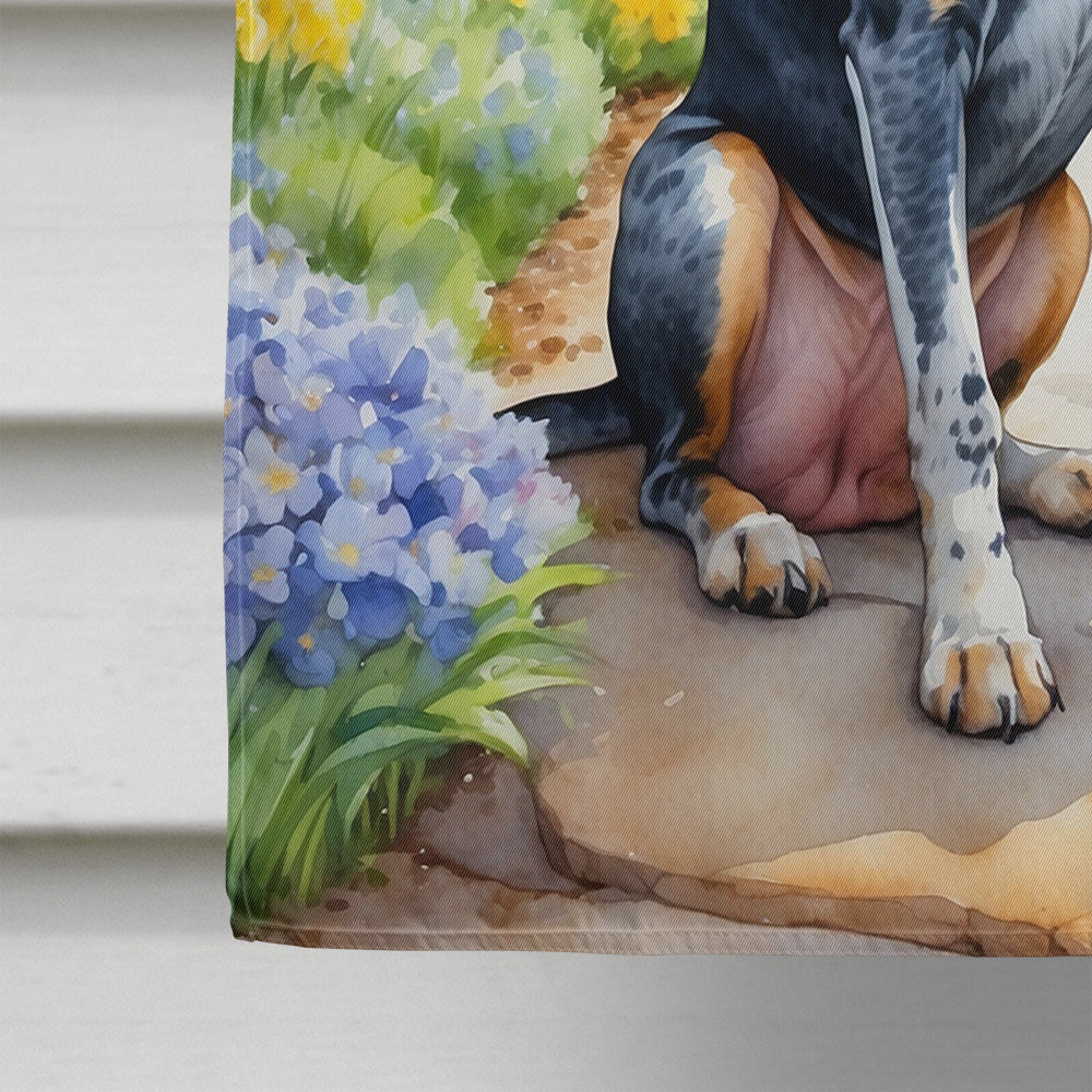 Bluetick Coonhound Spring Path House Flag