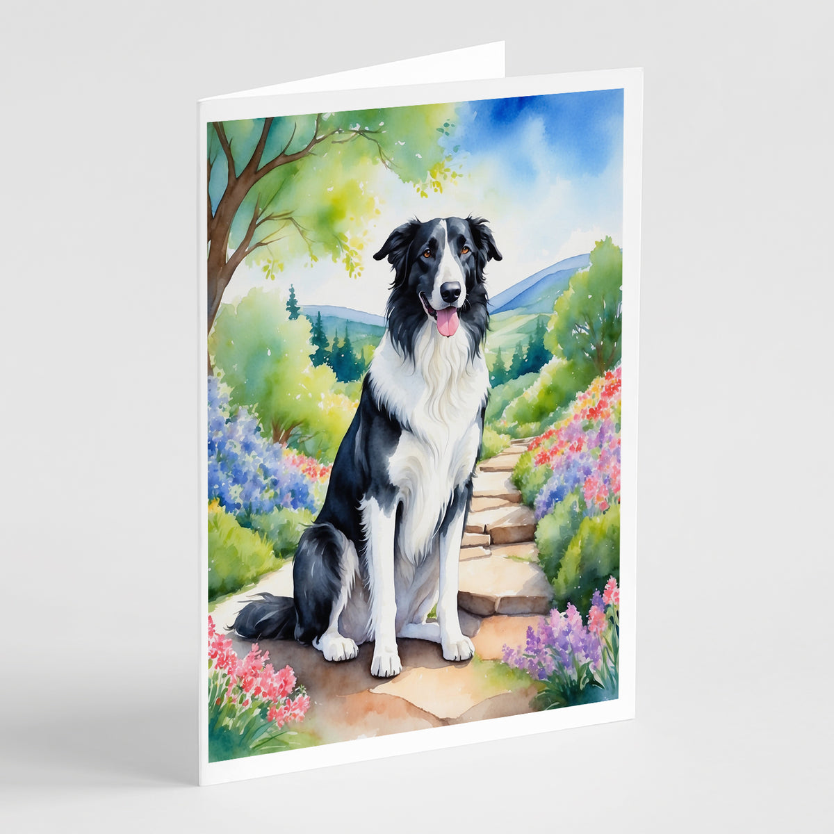 Buy this Borzoi Spring Path Greeting Cards Pack of 8