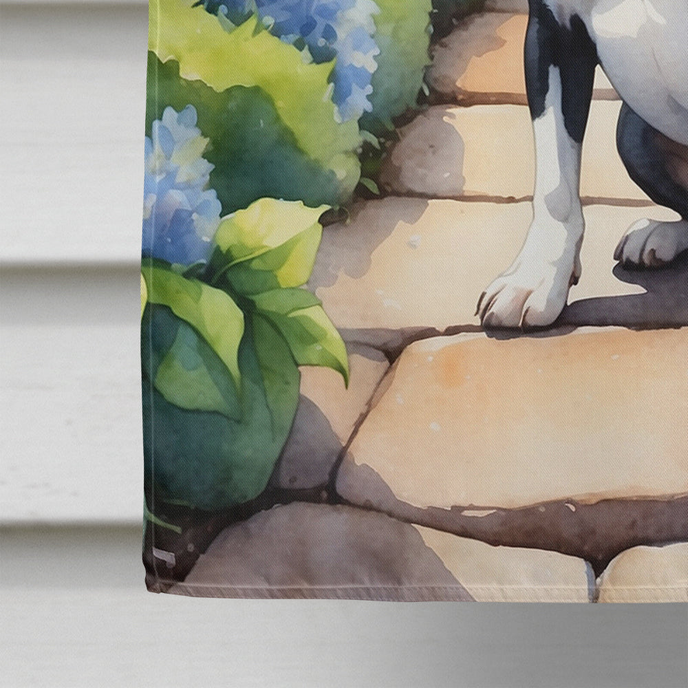 Boston Terrier Spring Path House Flag