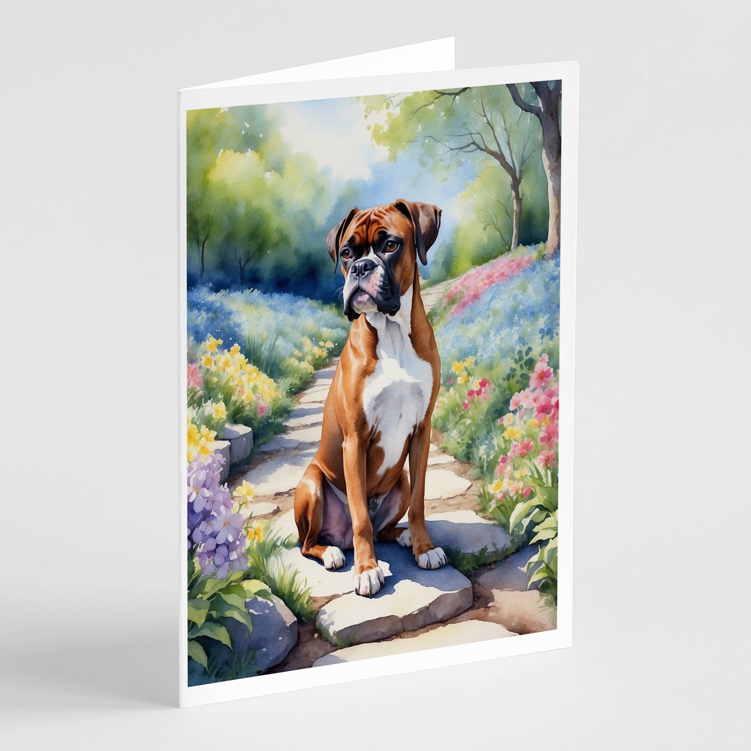 Buy this Boxer Spring Path Greeting Cards Pack of 8
