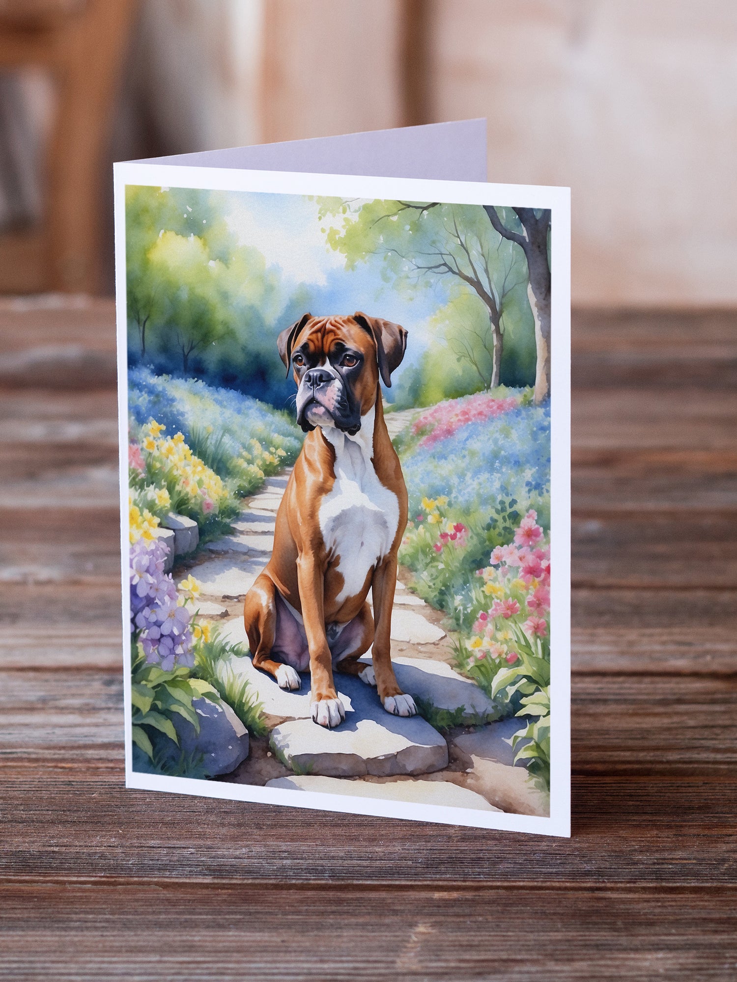Buy this Boxer Spring Path Greeting Cards Pack of 8