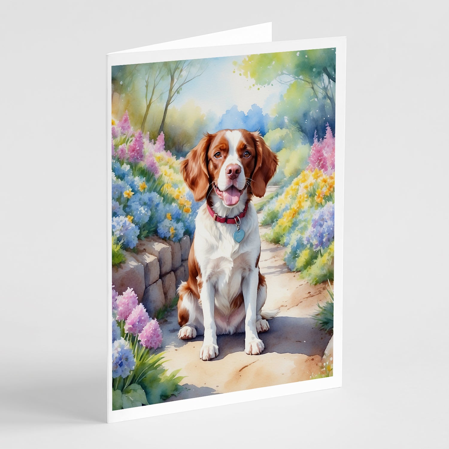 Buy this Brittany Spaniel Spring Path Greeting Cards Pack of 8