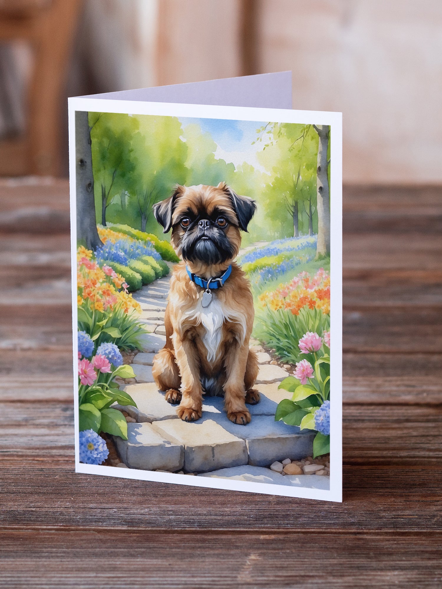 Brussels Griffon Spring Path Greeting Cards Pack of 8