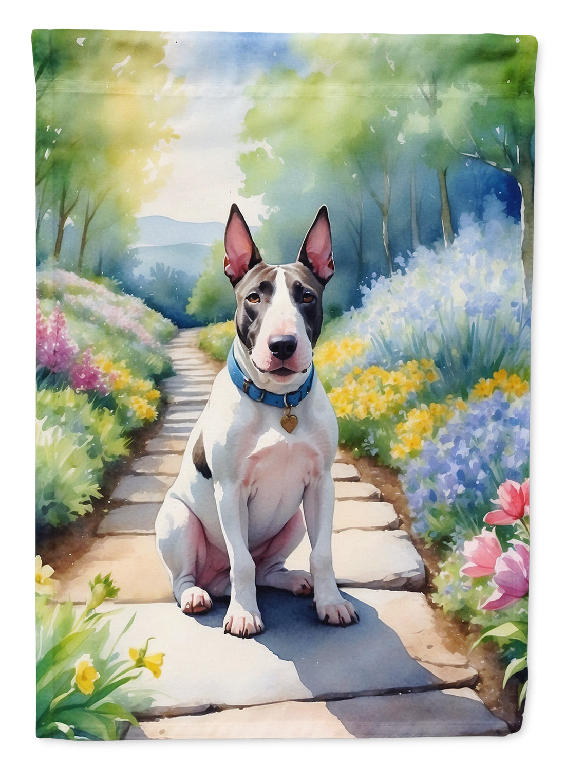 Buy this Bull Terrier Spring Path House Flag