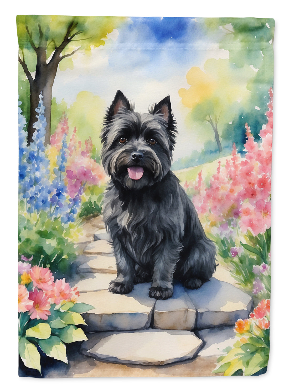 Buy this Cairn Terrier Spring Path House Flag