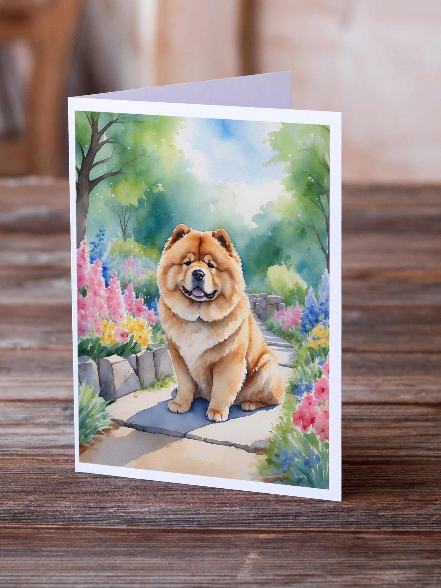 Chow Chow Spring Path Greeting Cards Pack of 8