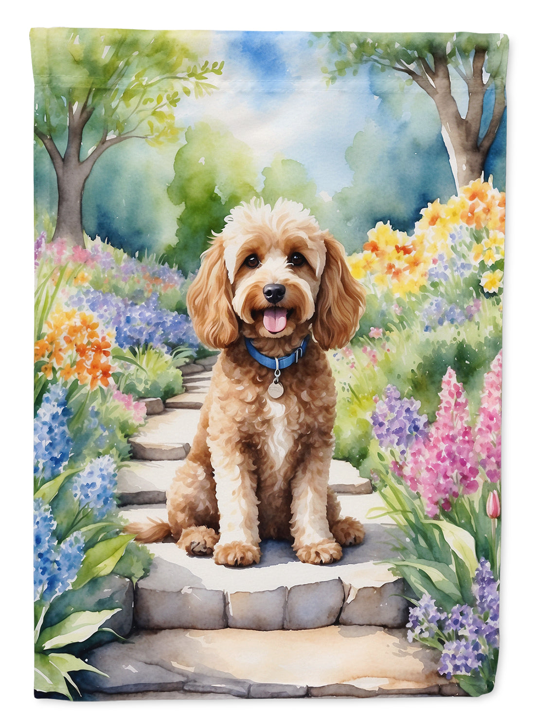 Buy this Cockapoo Spring Path House Flag