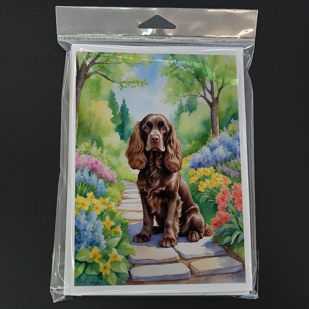 Cocker Spaniel Spring Path Greeting Cards Pack of 8