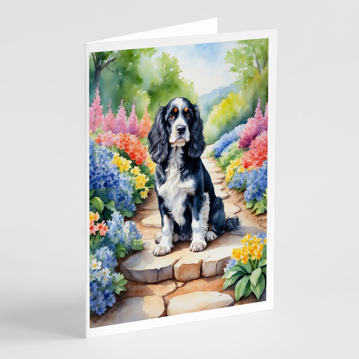 Buy this Cocker Spaniel Spring Path Greeting Cards Pack of 8