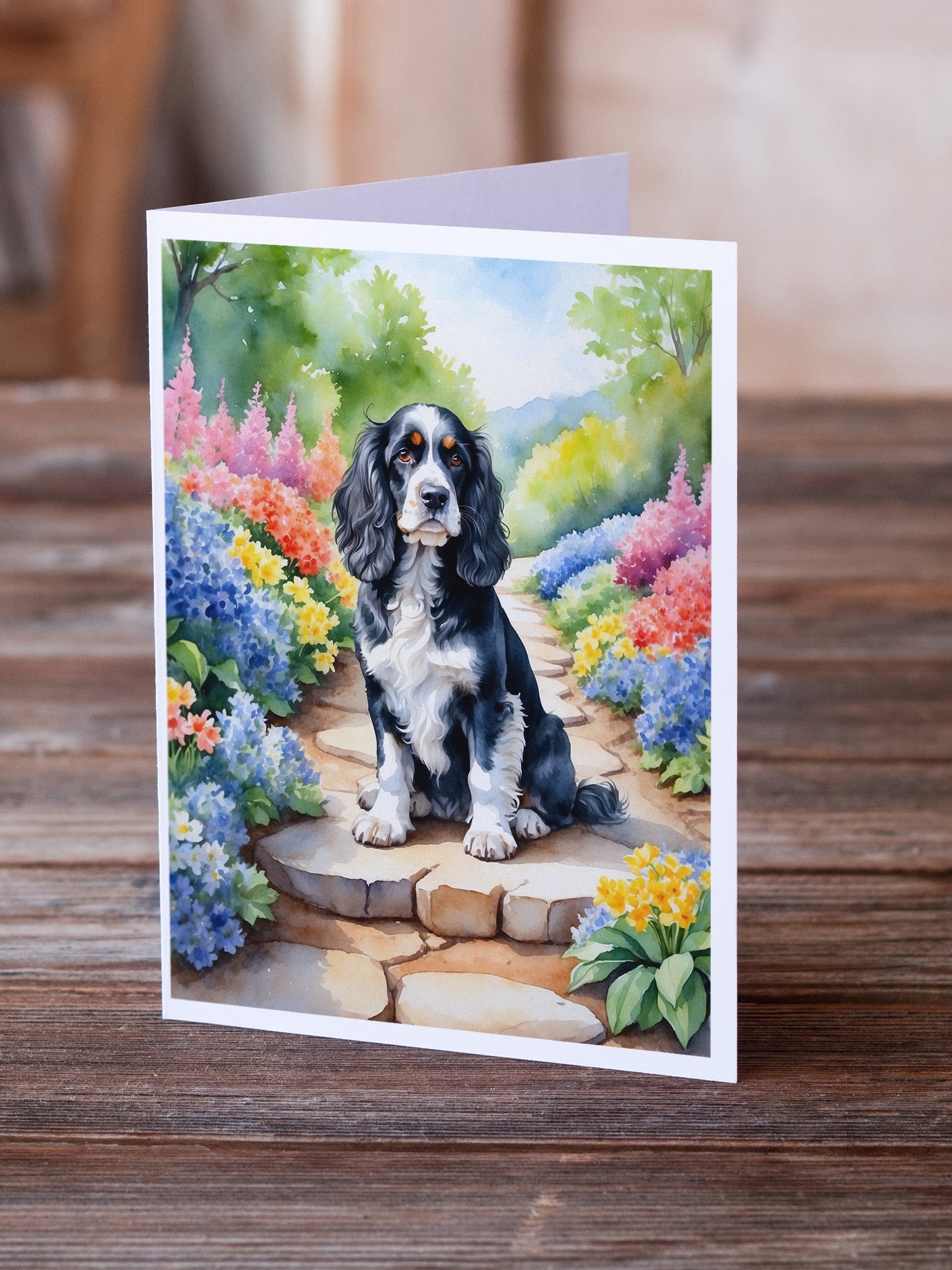 Buy this Cocker Spaniel Spring Path Greeting Cards Pack of 8