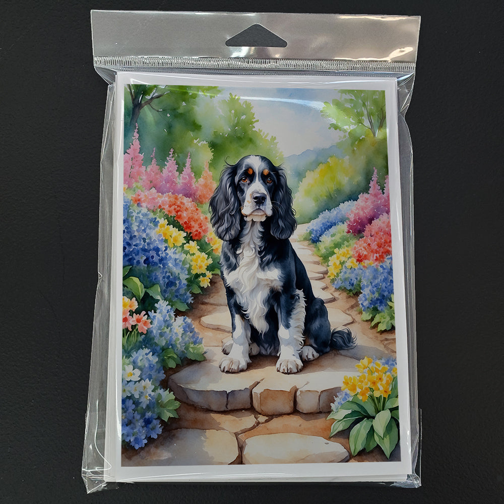 Cocker Spaniel Spring Path Greeting Cards Pack of 8
