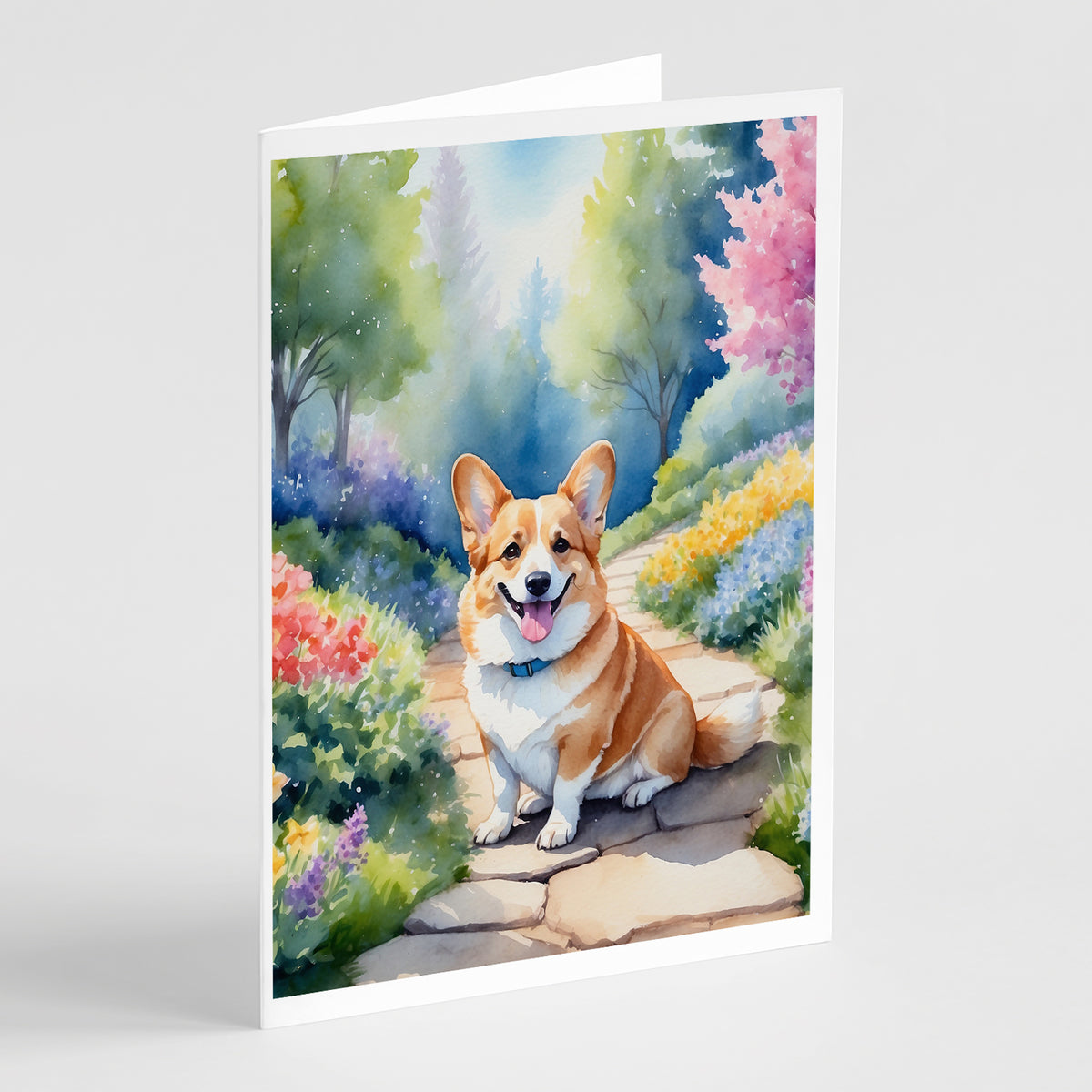 Buy this Corgi Spring Path Greeting Cards Pack of 8