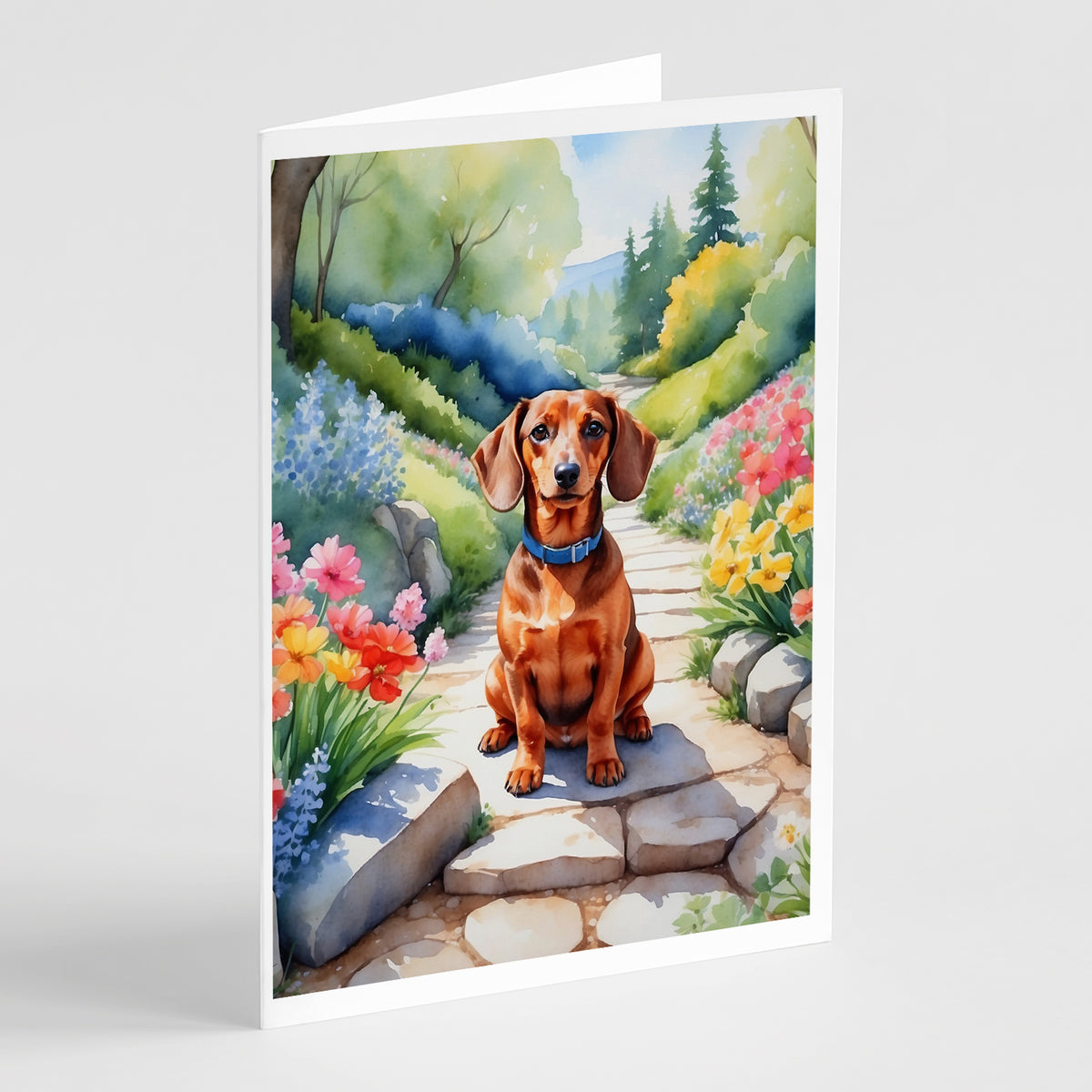 Buy this Dachshund Spring Path Greeting Cards Pack of 8
