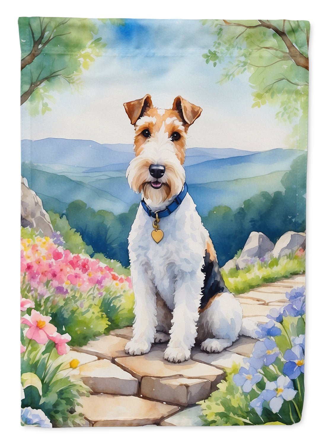 Buy this Fox Terrier Spring Path House Flag