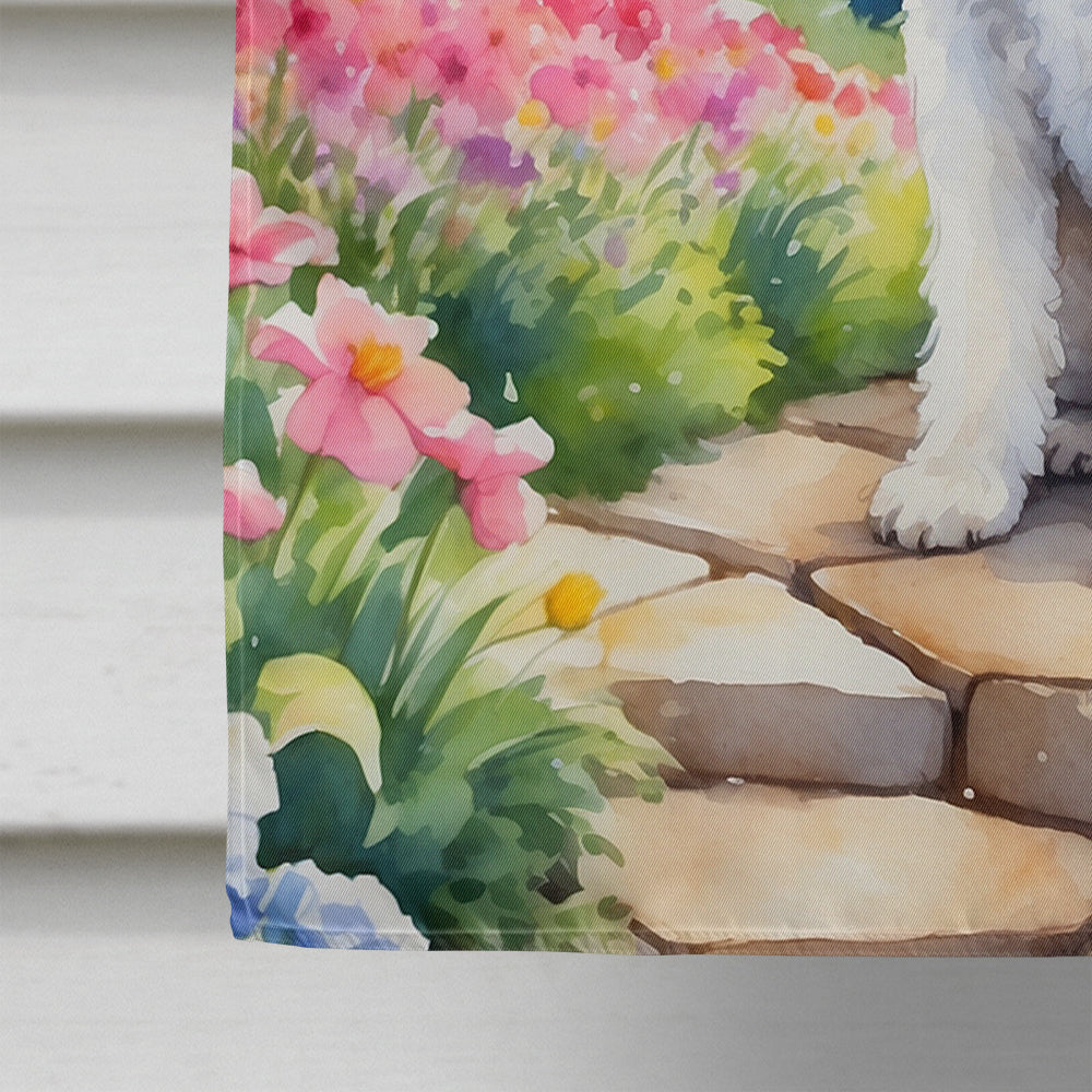 Fox Terrier Spring Path House Flag