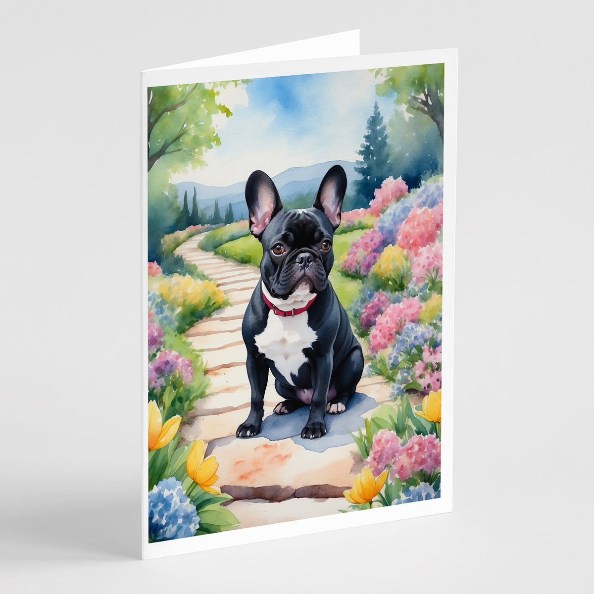 Buy this French Bulldog Spring Path Greeting Cards Pack of 8