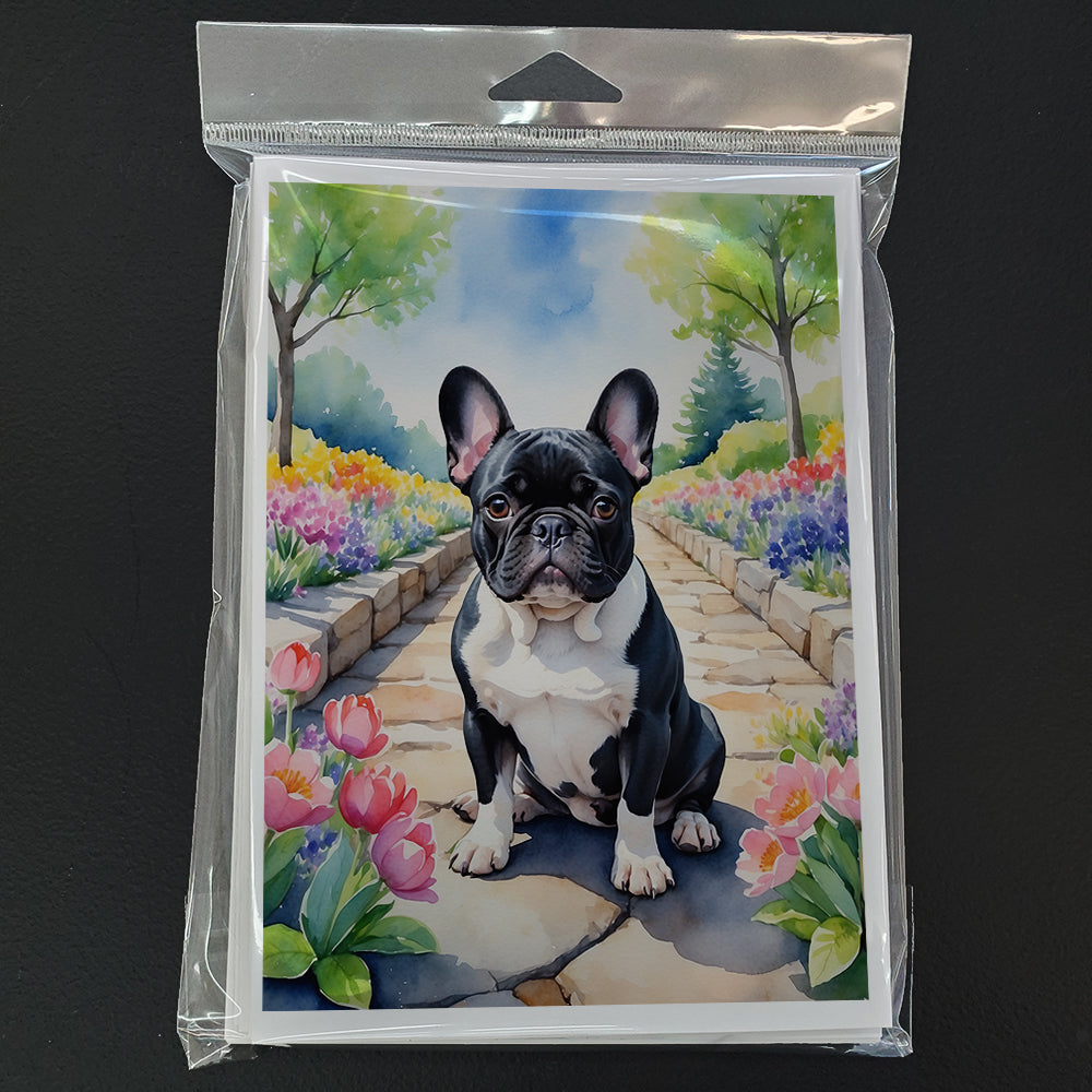 French Bulldog Spring Path Greeting Cards Pack of 8