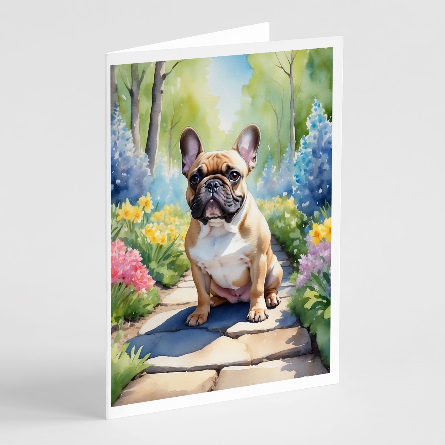 Buy this French Bulldog Spring Path Greeting Cards Pack of 8