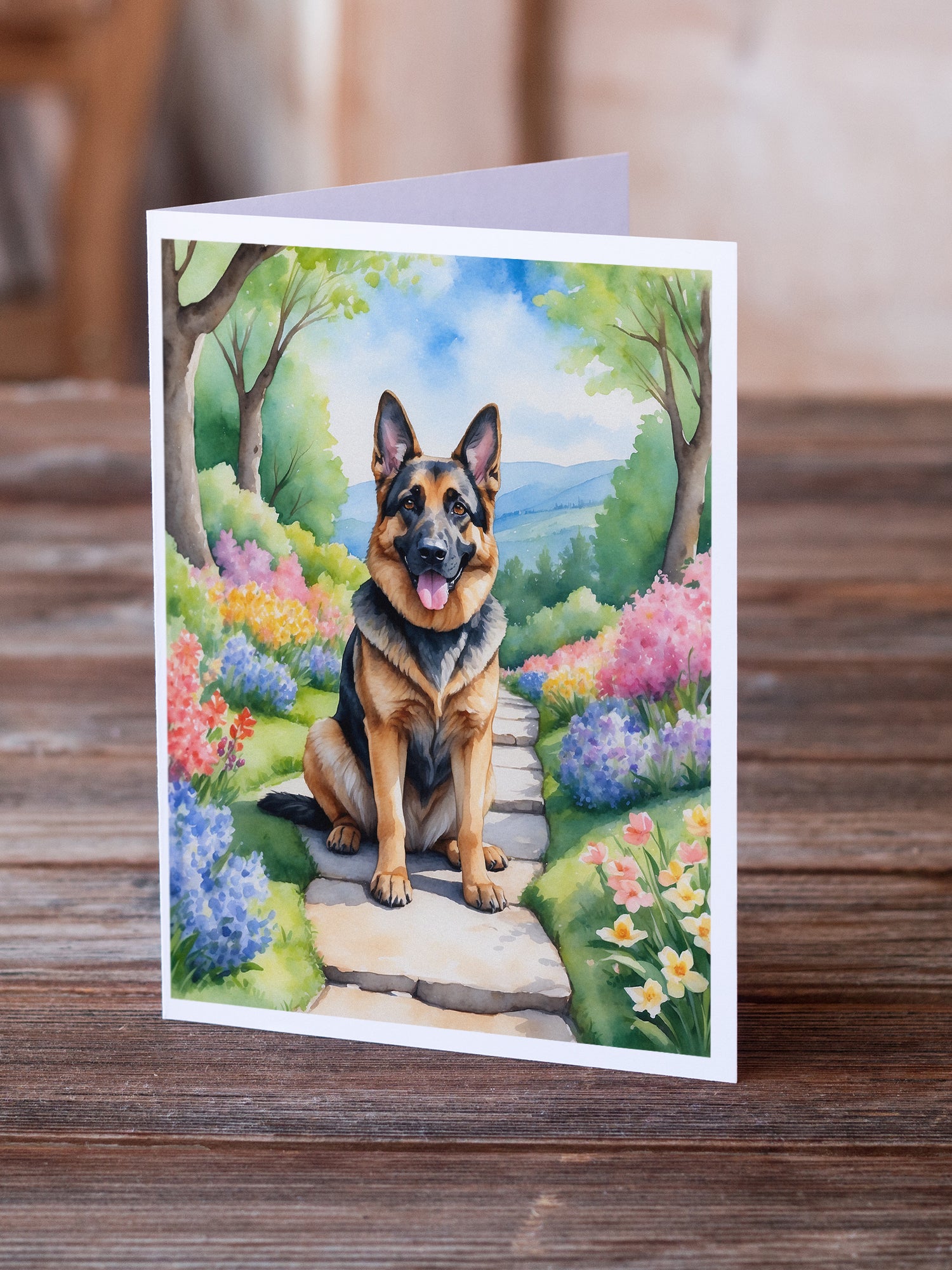 Buy this German Shepherd Spring Path Greeting Cards Pack of 8