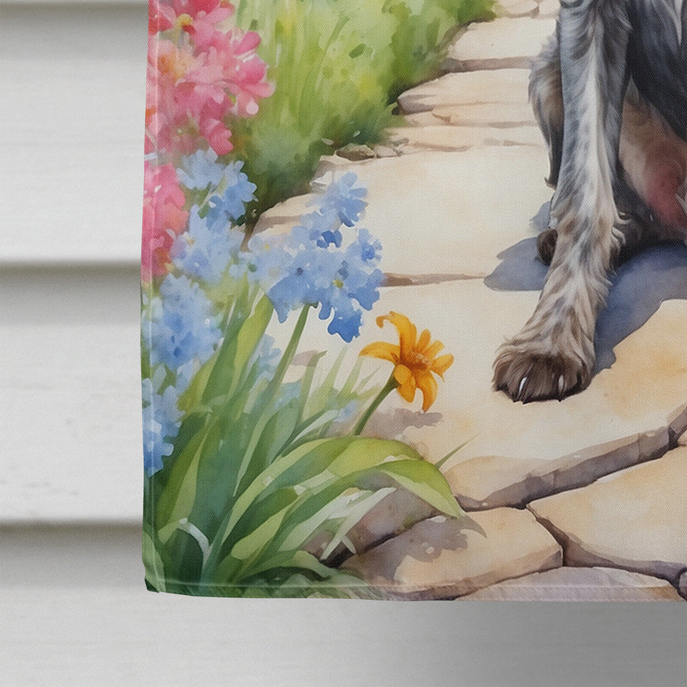 German Wirehaired Pointer Spring Path House Flag