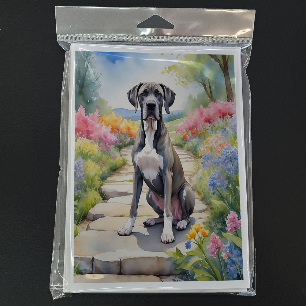Great Dane Spring Path Greeting Cards Pack of 8