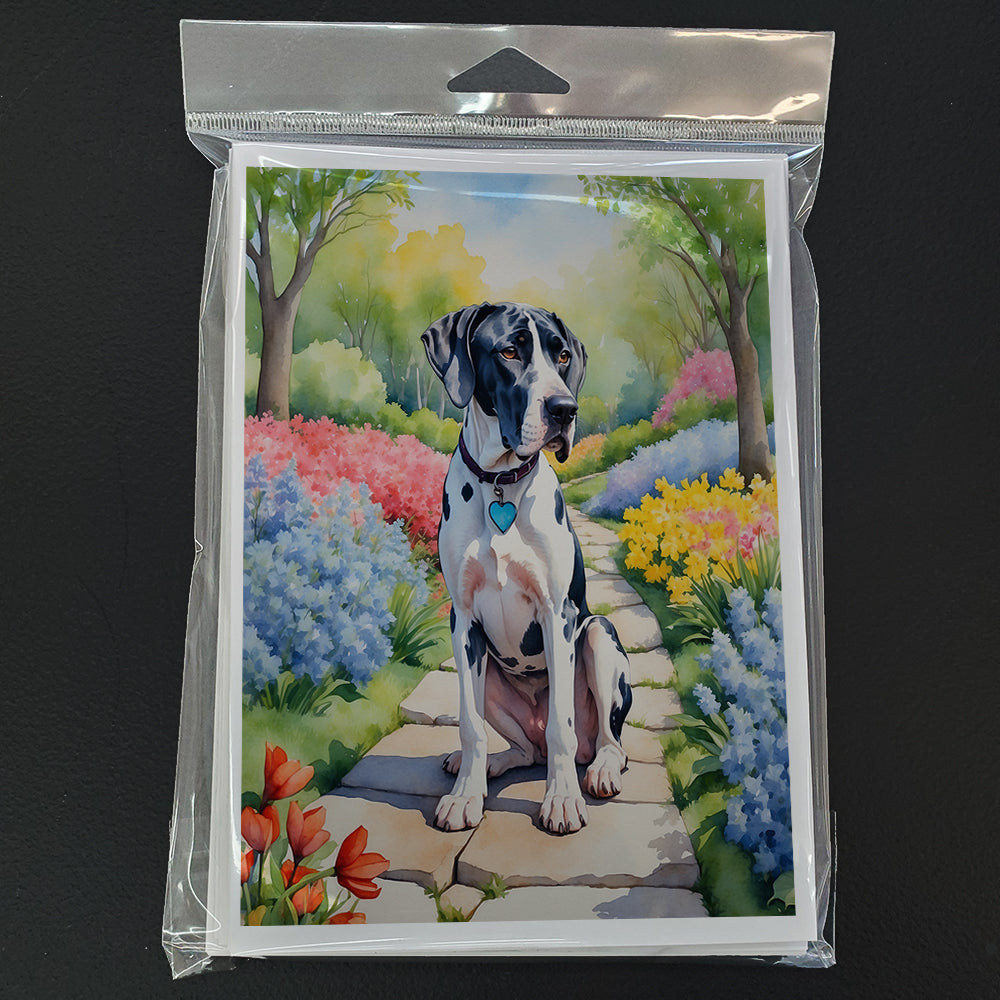 Great Dane Spring Path Greeting Cards Pack of 8