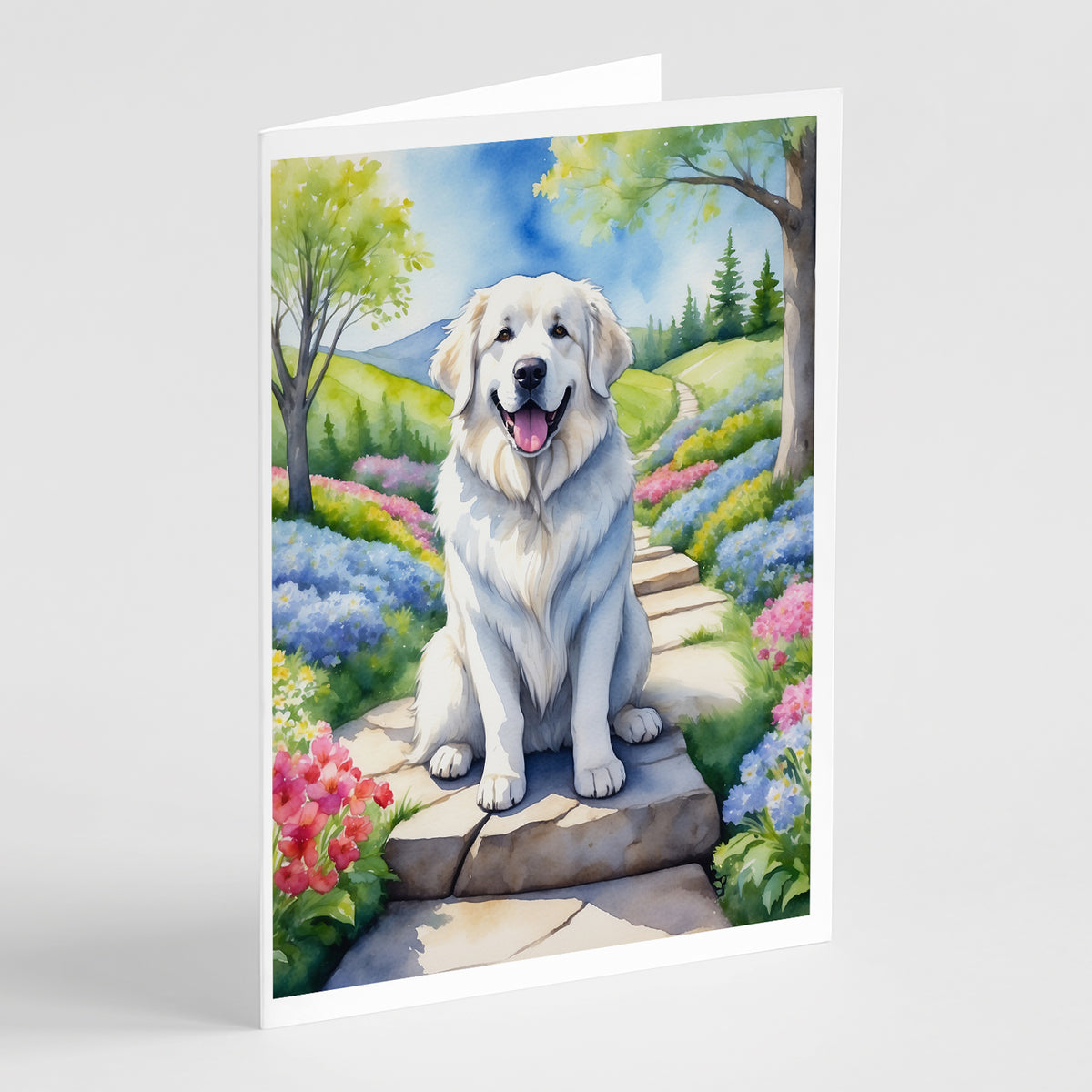 Buy this Great Pyrenees Spring Path Greeting Cards Pack of 8