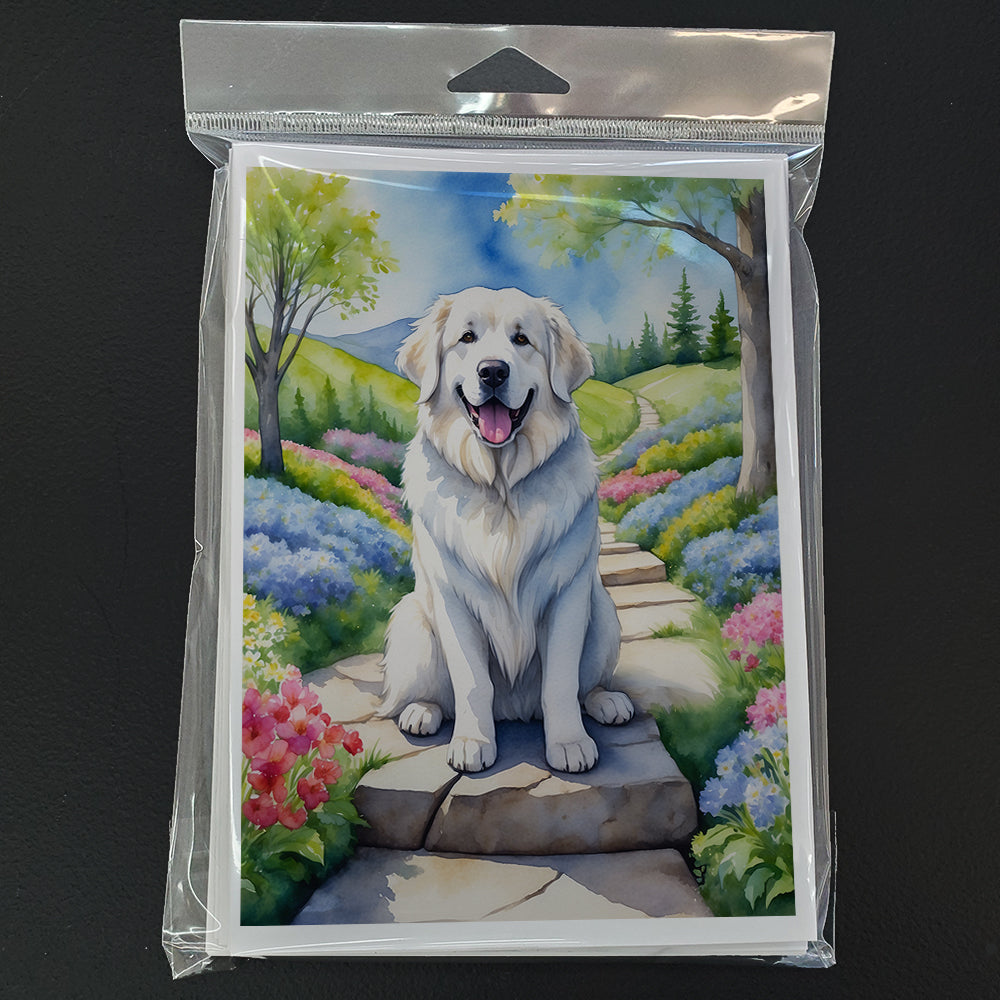 Great Pyrenees Spring Path Greeting Cards Pack of 8