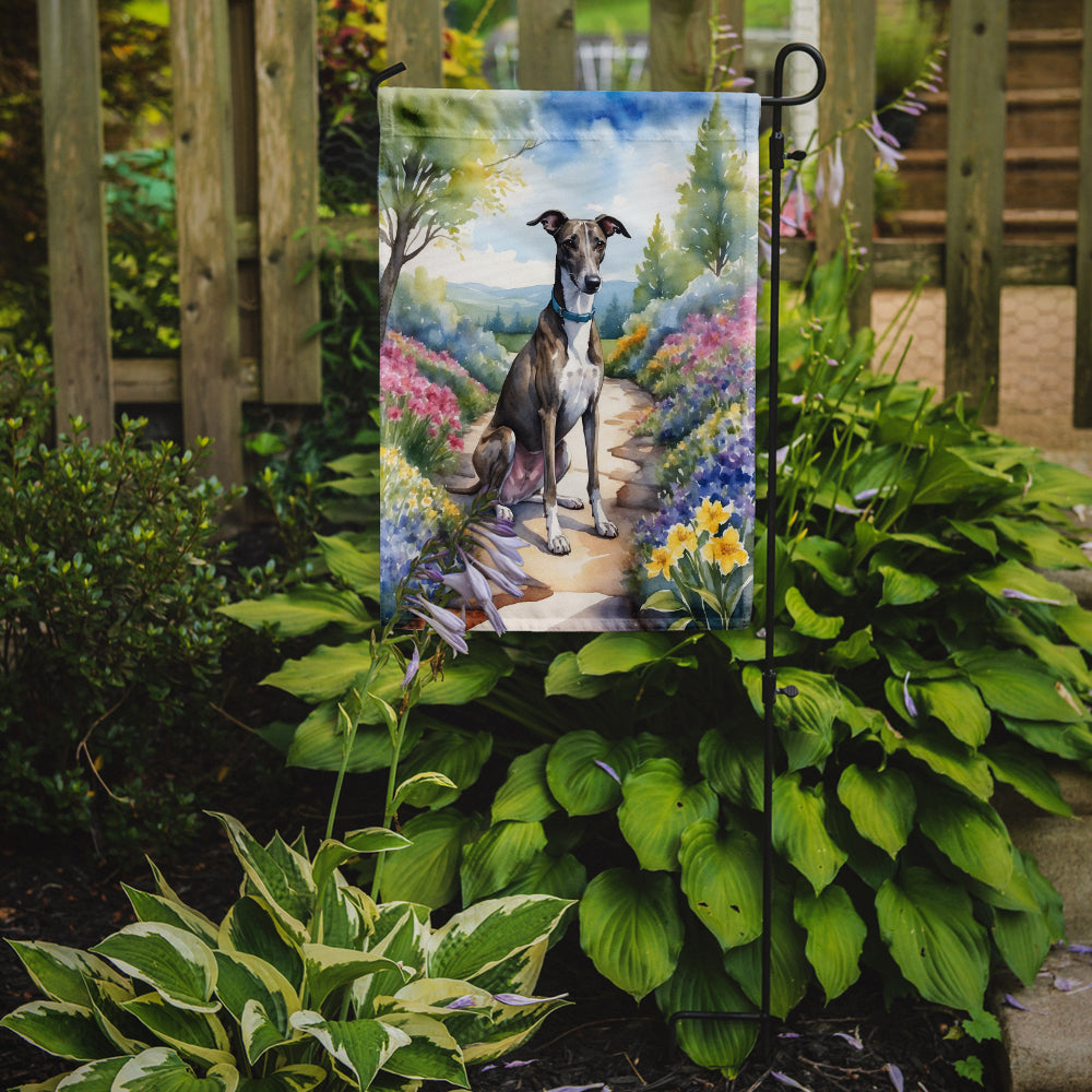 Greyhound Spring Path Garden Flag