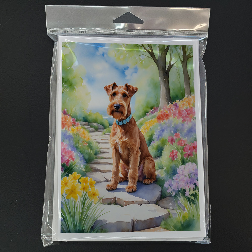 Irish Terrier Spring Path Greeting Cards Pack of 8