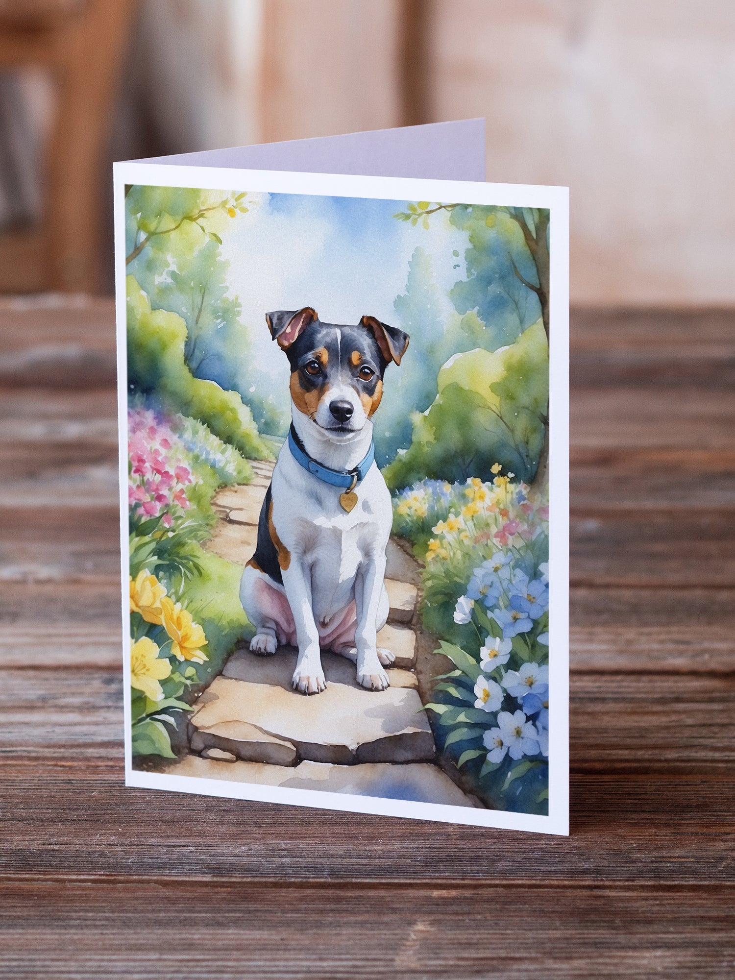 Jack Russell Terrier Spring Path Greeting Cards Pack of 8