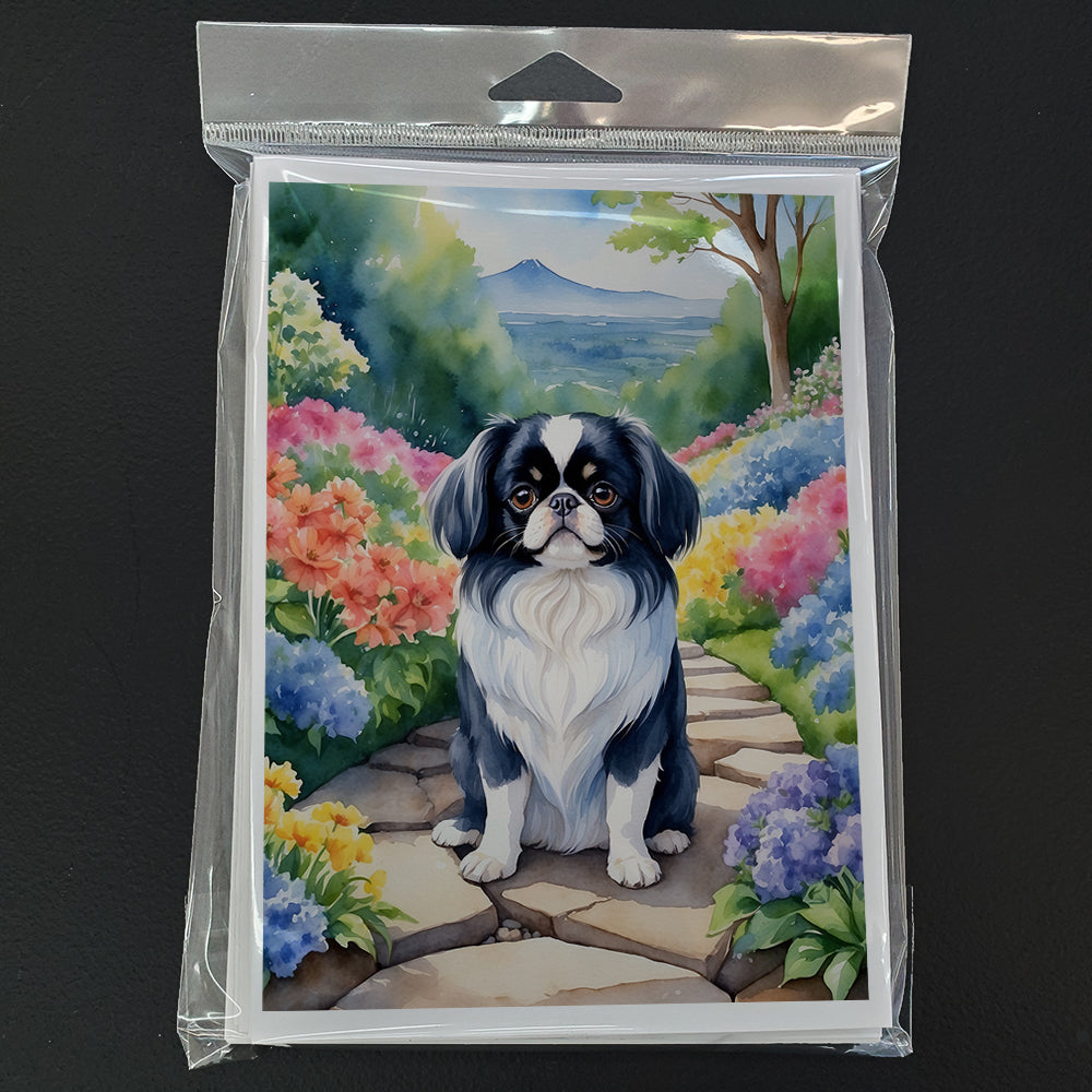 Japanese Chin Spring Path Greeting Cards Pack of 8
