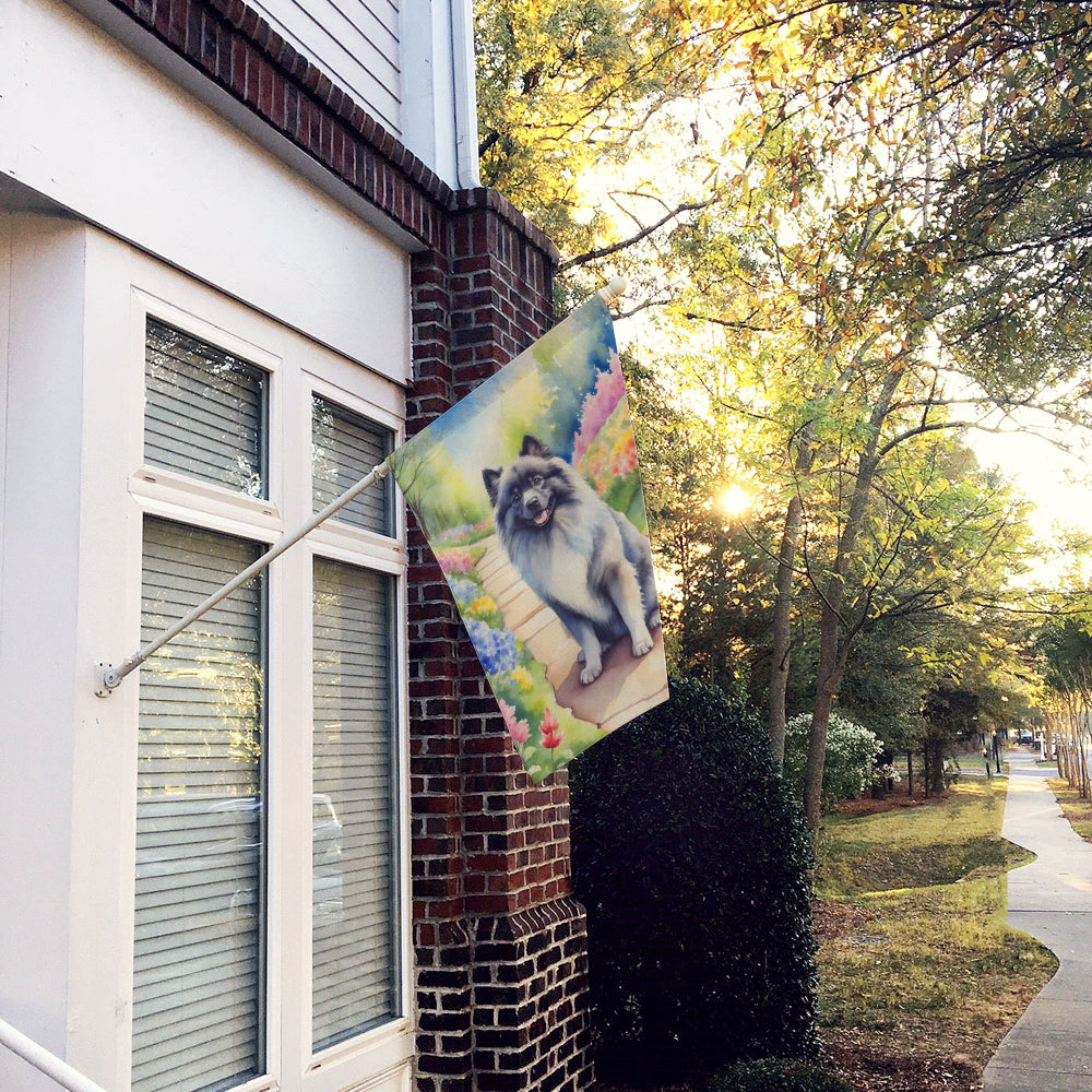 Buy this Keeshond Spring Path House Flag