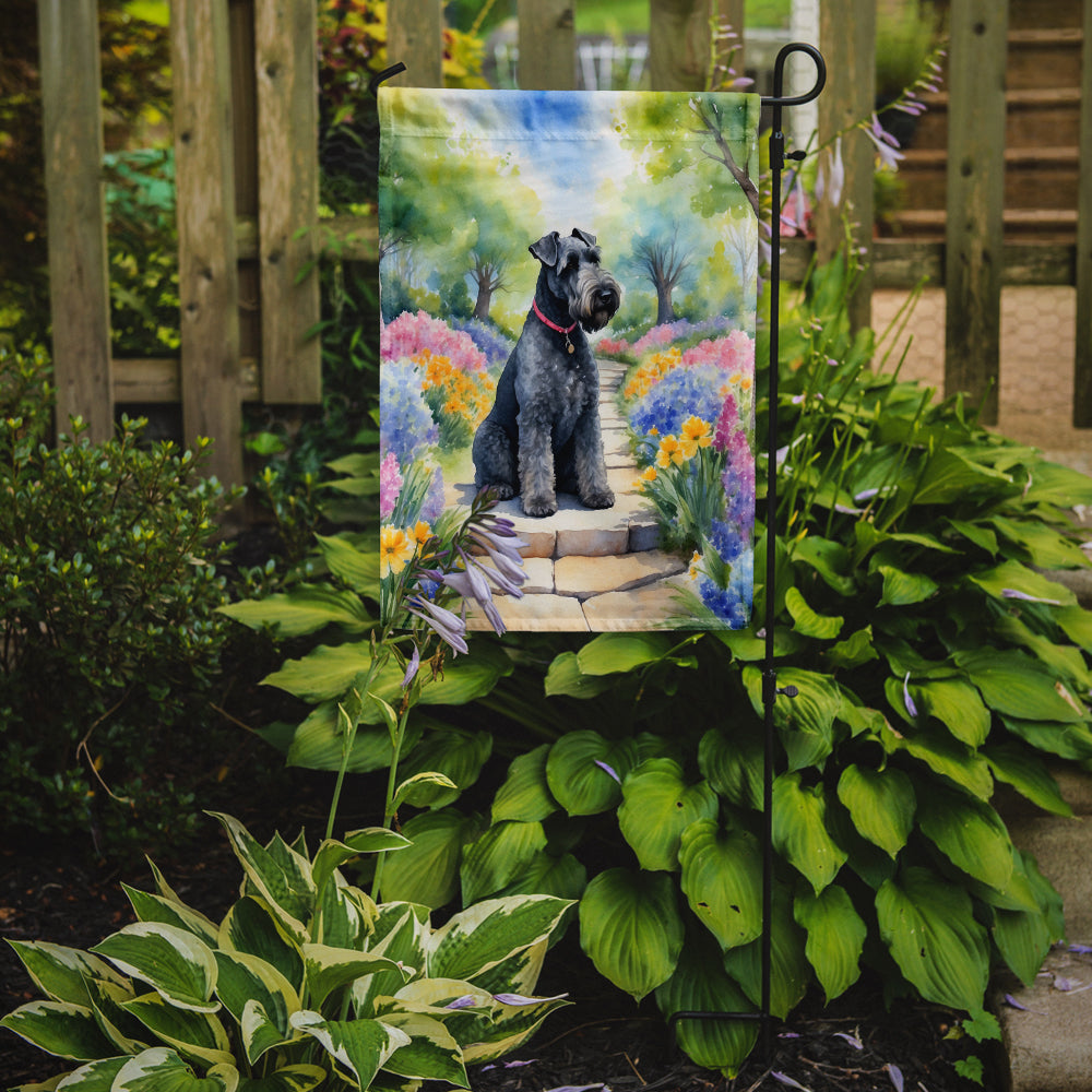 Kerry Blue Terrier Spring Path Garden Flag