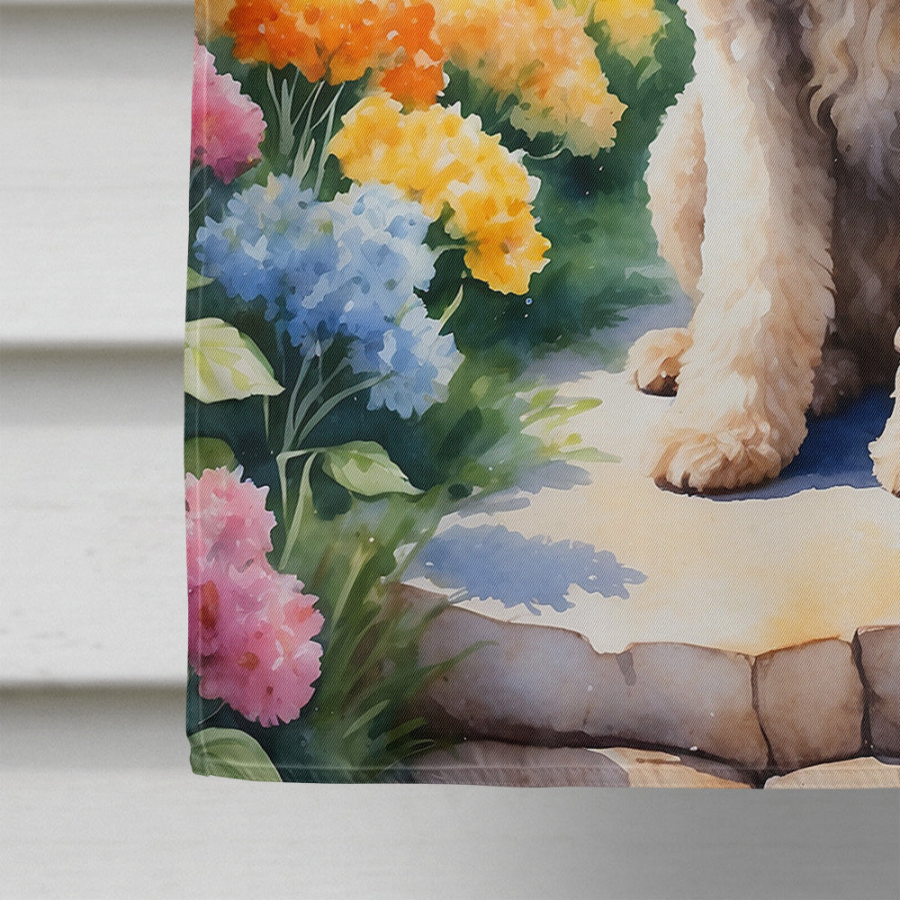 Labradoodle Spring Path House Flag