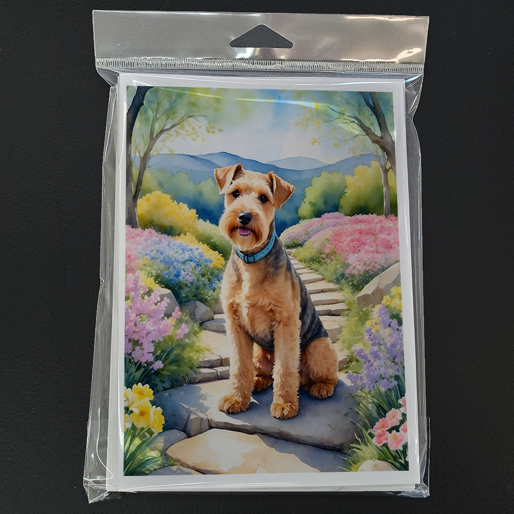 Lakeland Terrier Spring Path Greeting Cards Pack of 8
