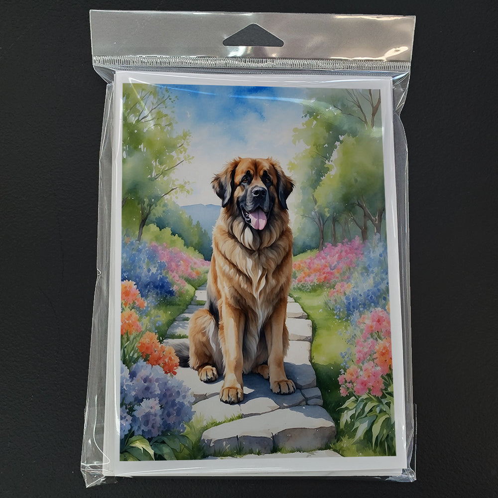 Leonberger Spring Path Greeting Cards Pack of 8