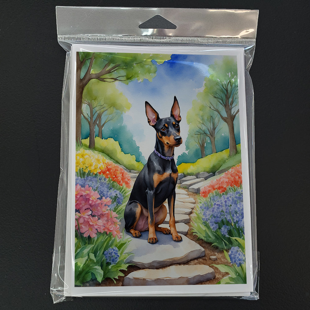 Manchester Terrier Spring Path Greeting Cards Pack of 8