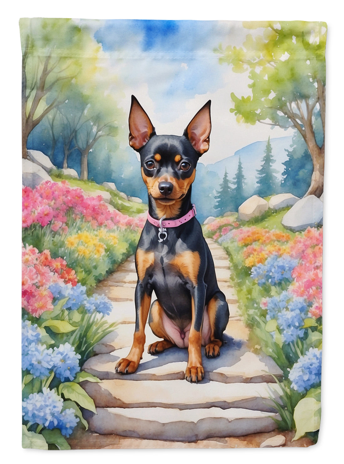 Buy this Miniature Pinscher Spring Path House Flag