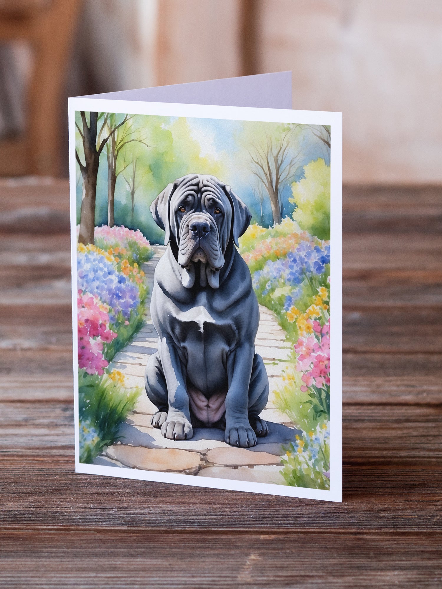Buy this Neapolitan Mastiff Spring Path Greeting Cards Pack of 8