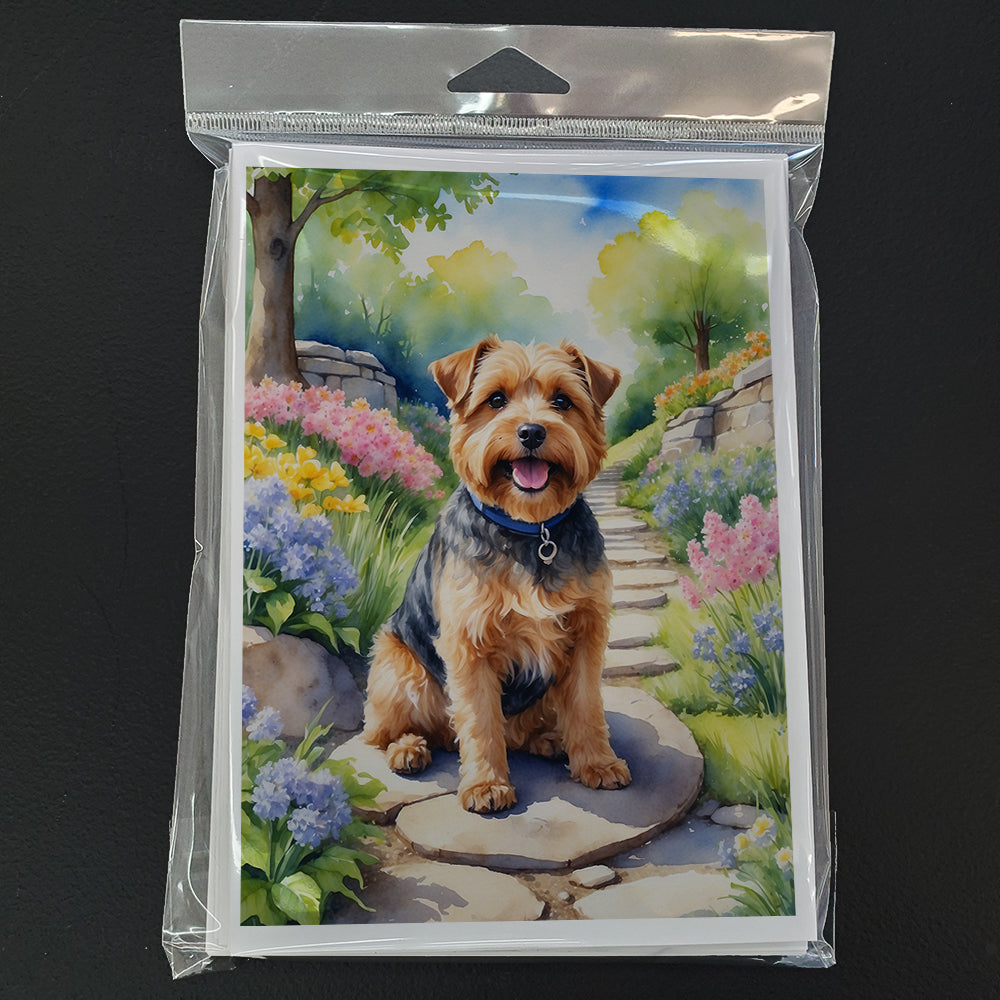 Norfolk Terrier Spring Path Greeting Cards Pack of 8