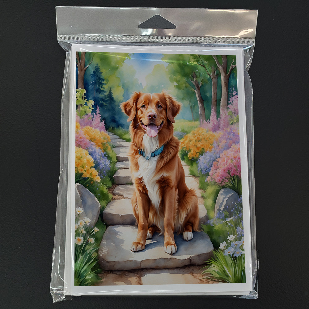 Nova Scotia Duck Tolling Retriever Spring Path Greeting Cards Pack of 8