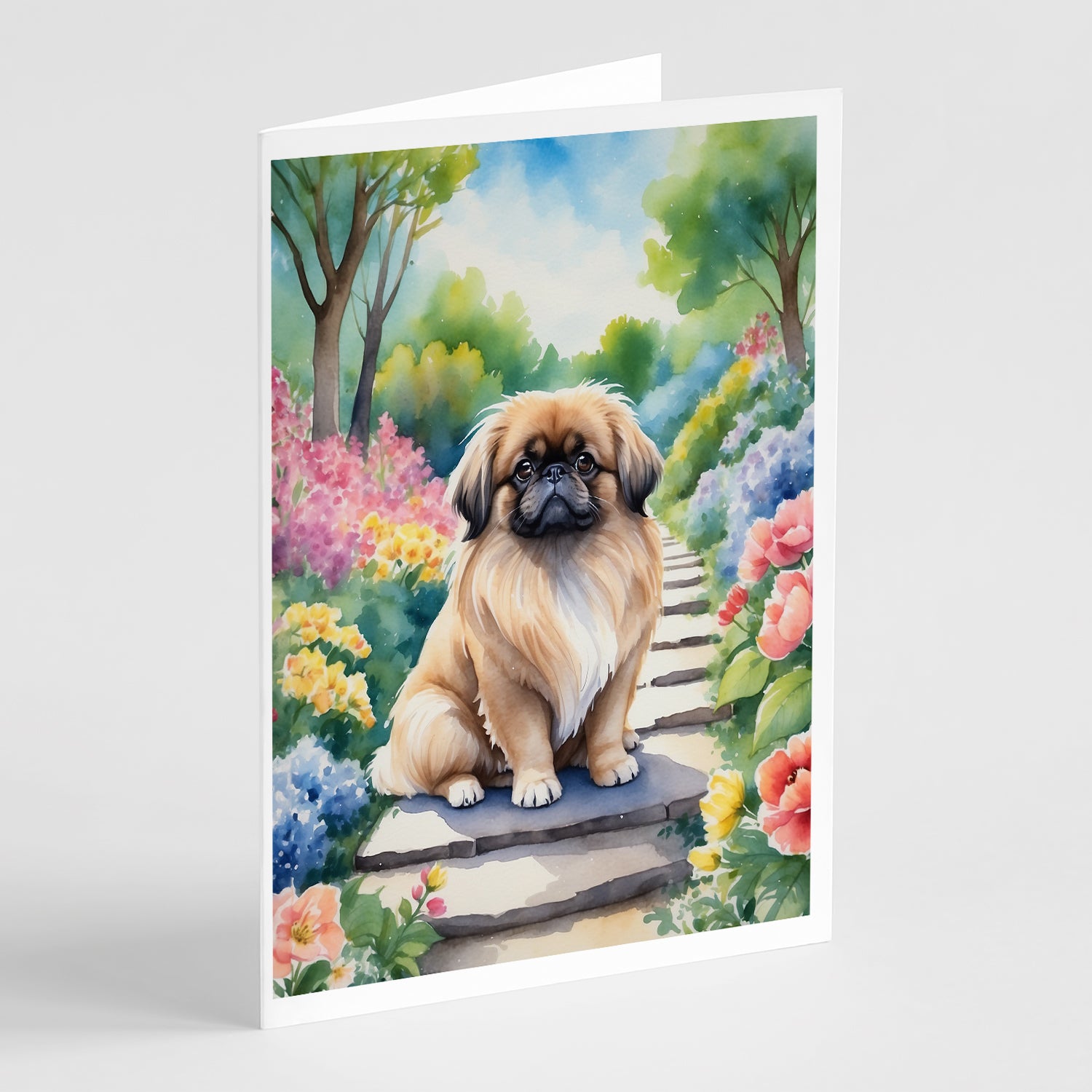 Buy this Pekingese Spring Path Greeting Cards Pack of 8