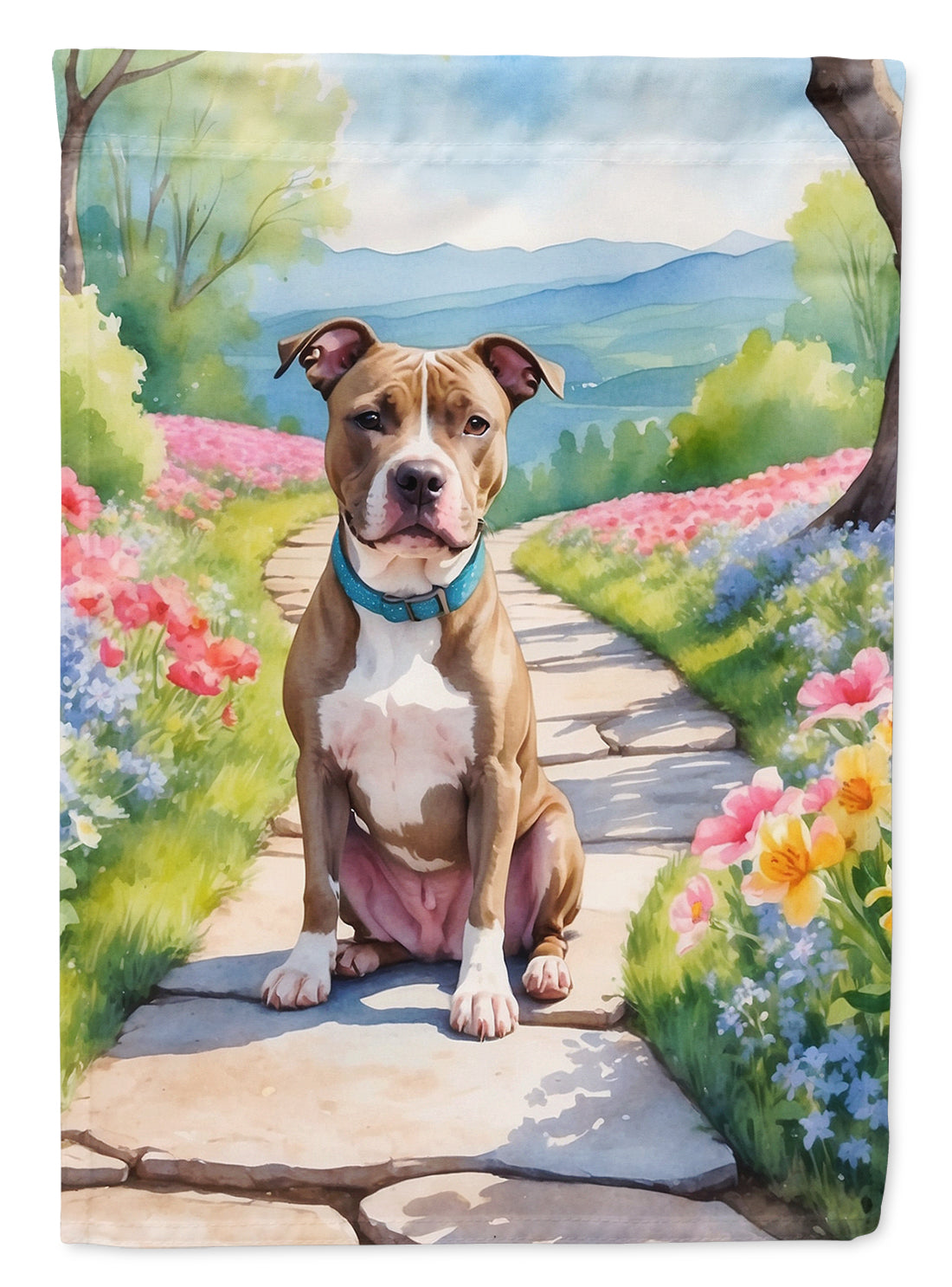 Buy this Pit Bull Terrier Spring Path House Flag