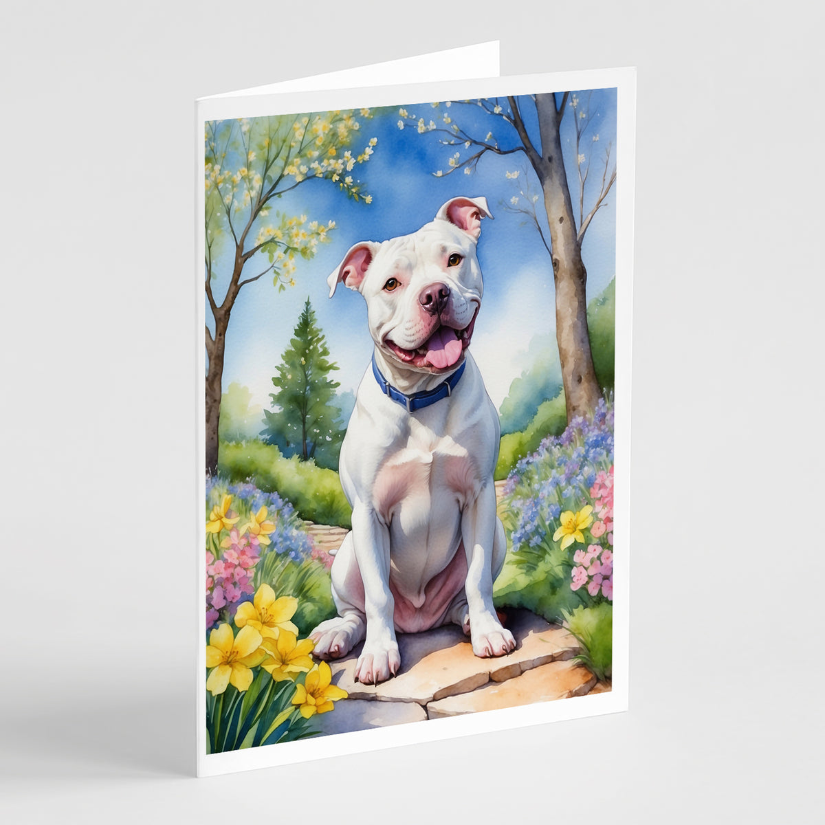 Buy this Pit Bull Terrier Spring Path Greeting Cards Pack of 8