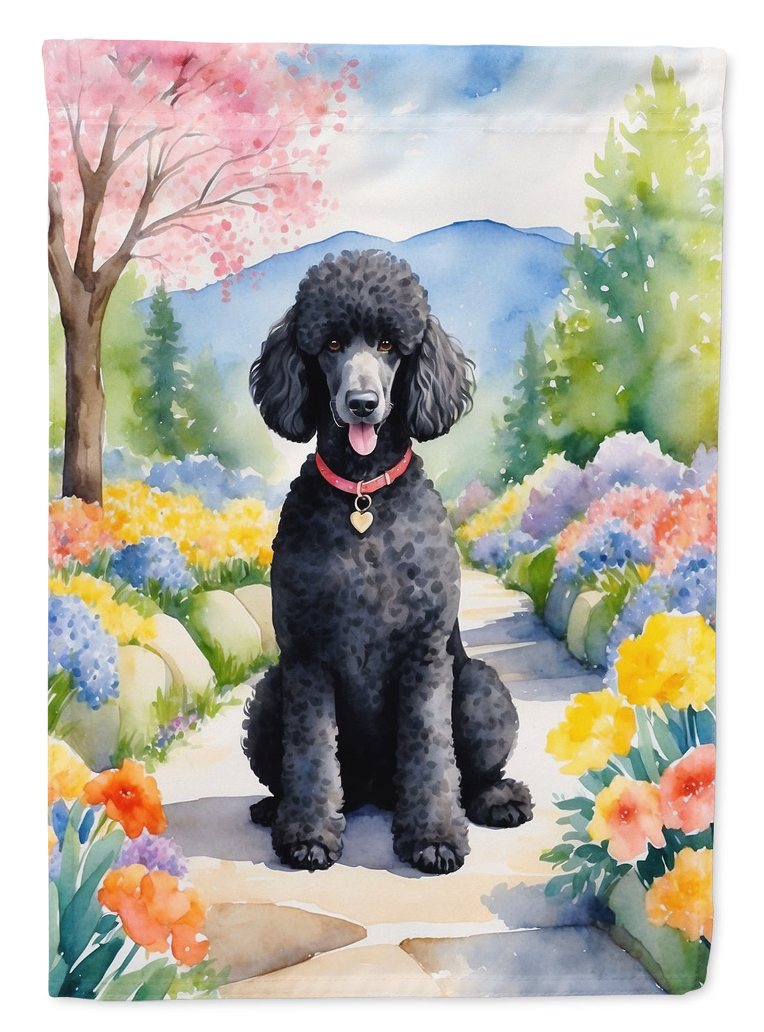 Buy this Black Poodle Spring Path Garden Flag